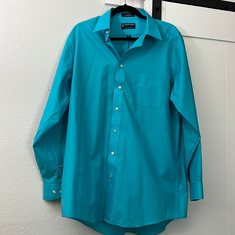 Light blue Stafford dress shirt, neck size 17, arms 34-35